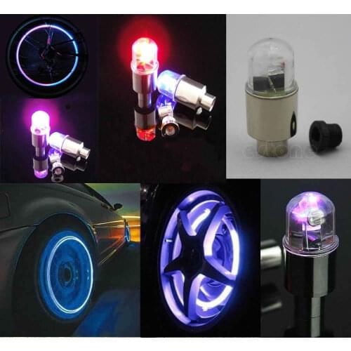 Motor Cycling Bike Car Bicycle Tire Tyre Valve LED Lights Bulbs Battery Include 425E