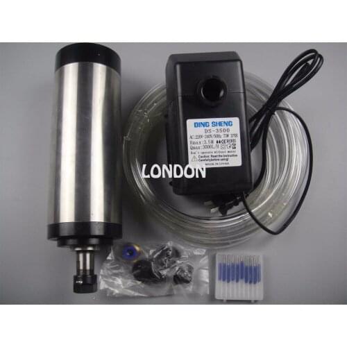 CNC spindle kit ER16 1.5KW water cooling spindle +water pump+water pipe+10 pieces cnc engraving bits