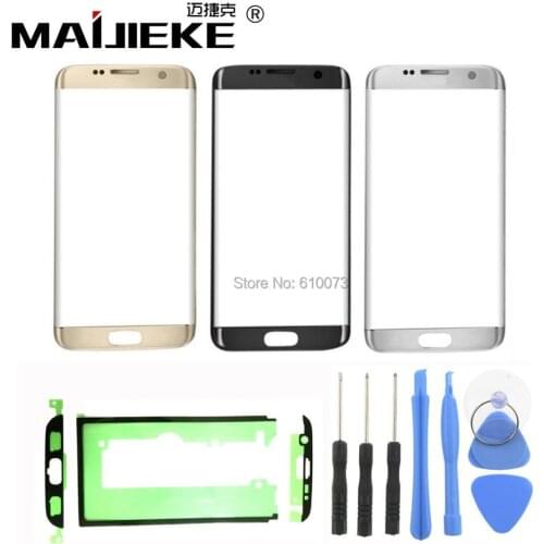 Front Outer Glass Lens kits For Samsung Galaxy S7 edge G935 G935F Front Glass 5.5" Touch Screen LCD Outer Panel+Adhesive Tools
