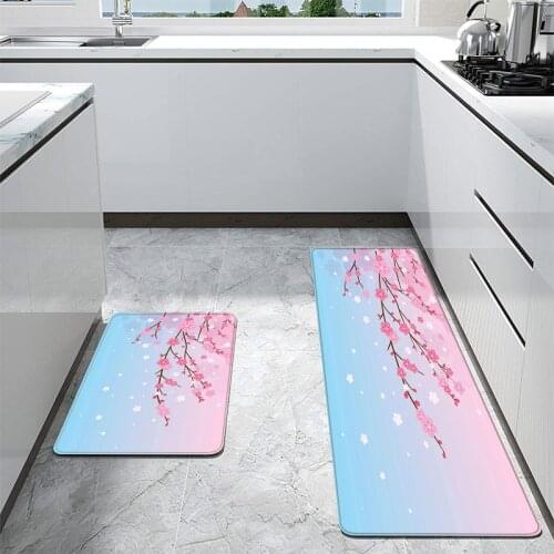 Carpet Pink Flower Print Door Mat Entrance House Non-slip Bed Table And Bath Mat Bathroom Floor Rug Hallway Decorations Mats