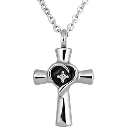 Cremation Jewelry Necklace for Ashes Stainless Steel cross Memorial Urn Jewelry for Women Men Keepsake Pendant