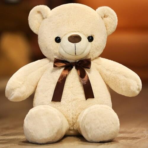 1pc 60cm Lovely Teddy Bear Plush Toys Kawaii Ribbon Bear Pillow Soft Embraceable Bear Stuffed Dolls for Girlfriend Xmas Gift