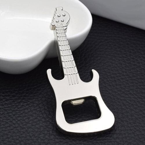 Fashion Portable Alloy Guitar Shaped Beer Bottle Opener Kitchen KTV Bar Gift Guitar for Style can opener kitchen equipment tool
