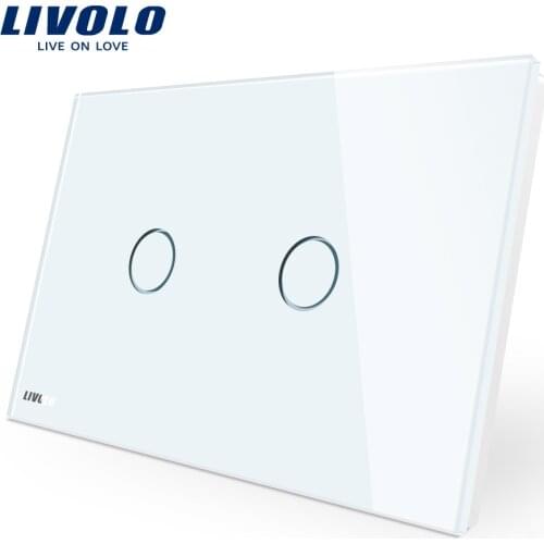 LIVOLO Wall Switch Ivory White Glass Panel, AU US C9 Standard Touch Light Switch with LED indicator,dimmer remote control