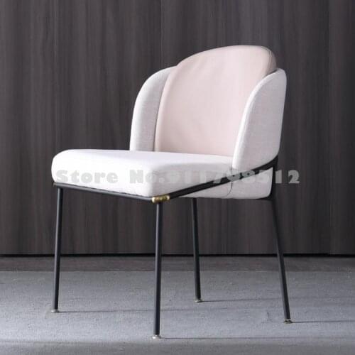 Nordic dining table and chair household stool backrest makeup chair negotiation chair leather chair desk light luxury modern min