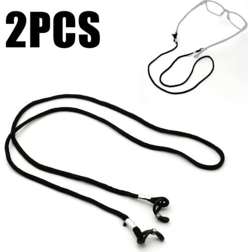 New 2pcs Sport Sunglasses Eyeglasses Glasses Strap Neck Cord String Lanyard Black