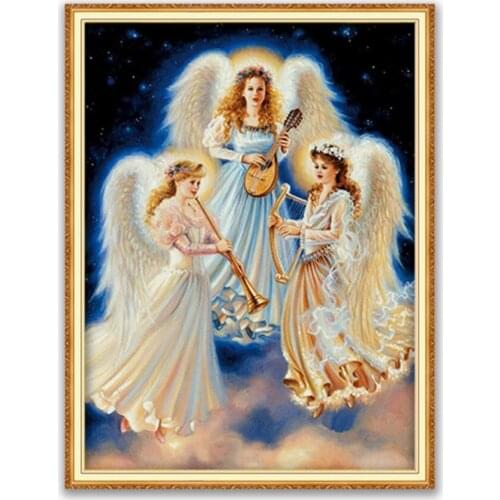 Region Angel DIY Cross Stitch Embroidery 11CT Kits Craft Needlework Set Cotton Thread Printed Canvas Home Decoration Wholesale