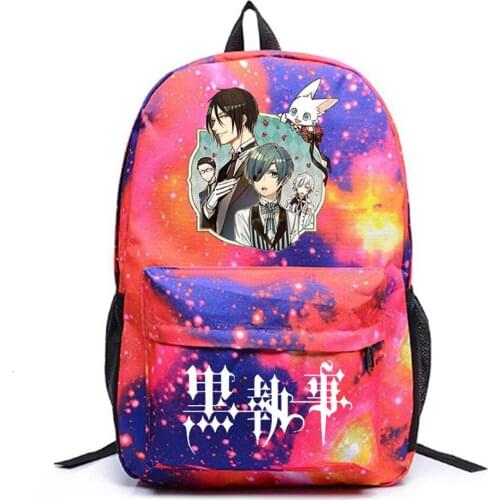 Anime Black Butler Packsack Backpack Canvas Schoolbag Casual High Quality Teenger Unisex Student Travel Laptop Bag