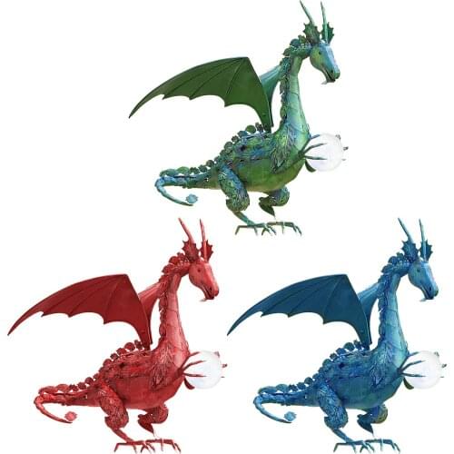 Garden Dragon Statue Lawn Dragon Figurine Holding Light Up Ball Dragon Decorative Figurine Yard Garden Decor For Home Trusted