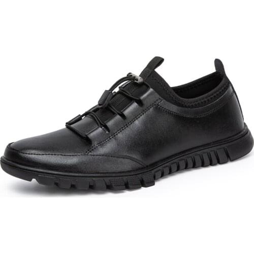 Original Walking Shoes Classic Leather Shoes Summer Breathable Fashion Black Sneakers for Mens Soft Bottom Shoes