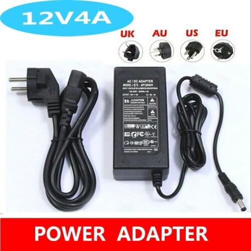 Free Shipping Universal 12V 4A AC100-240V to DC Power Adapter Converter Supply Charger Transformer with LED Indica Free Shipping