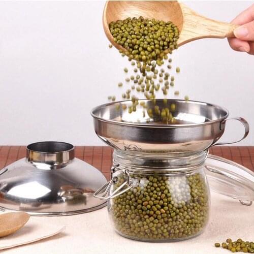 Thickened Stainless Steel Wide Mouth Funnel Household Extra - Calibre Jam Funnel Food Pickle Kitchen Supplies