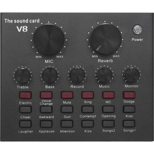 Bluwtooth Sound Card Durable Noise Reduction Audio Interface Voice Changer Sound Card for Computers Tablets