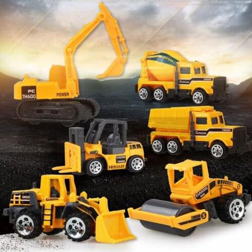 1:64 Children Inertia Alloy Car Toy Car Mini Alloy Engineering Vehicle Simulation Excavator Forklift Bulldozer Toy Boy Gift