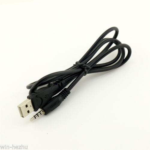 1pc 3.5mm Male Plug Jack To USB 2.0 A Male Car AUX Audio Adapter Converter Cable 3ft
