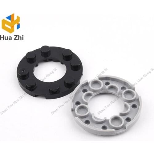 10PCS 11833 Plate Round 4 x 4 with 2 x 2 HoleBuilding Blocks Parts MOC DIY Education Build Toys Brick