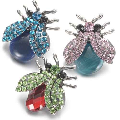 2019 New Lady Bird Gingersnaps Jewelry 3 Colors 18mm Vocheng Snap Charms Interchangeable Jewelry Snap Button Vn-2012