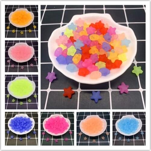 30pcs 12x6mm Five-pointed Star Bead Charms Acrylic Beads Loose Matte Spacer Beads for Jewelry Makeing DIY Clothing Accessories
