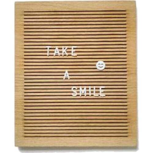 30X25Cm Square Letterboard Oak Wood Message Board 330 Plastic Letters Easel Drawstring Bag Letter Board Home Decor
