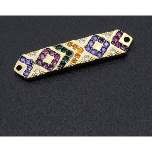 6x26mm CZ Zircon DIY Jewelry Rainbow Bar Charm Connectors Wholesale Fashion Jewelry Accessories Custom Orders Welcome