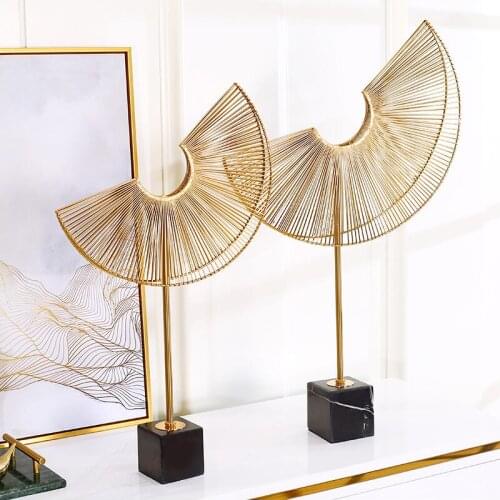 American Luxury Metal Sector Figurines Home Furnishing Decoration Crafts Accessories Hotel Livingroom Desk Ornaments Decoration