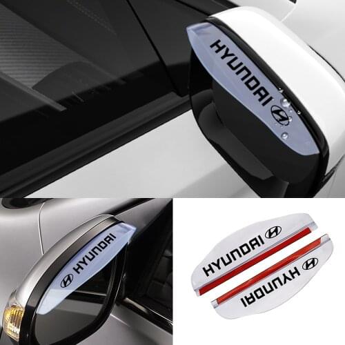 2pcs Car Side Rear View Mirror Rain Eyebrow Visor Look Rain Proof Decoration For Hyundai Santa Fe Sonata Solaris Azera Creta I30
