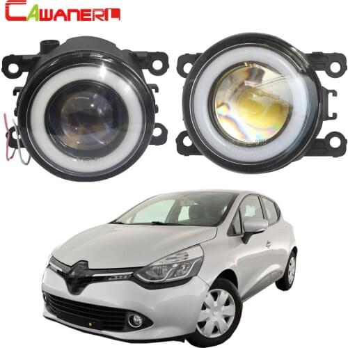 Cawanerl For Renault Clio IV 2012-2019 Car 30W Front Bumper LED Fog Light COB Angel Eye Daytime Running Lamp H11 12V