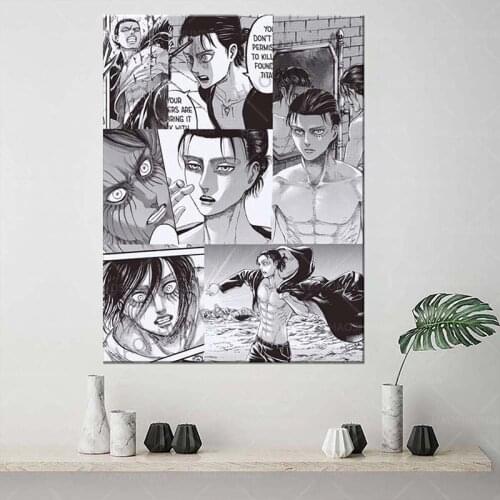 Eren Jeager Kyojin Yeager Titan Shingeki SNK Manga No Attack on Titan Home Decor Wall Art Print Poster Canvans Poster Painting