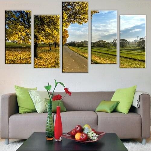 HD Prints Home Decoration Painting Maple Tree Road Landscape Poster Wall Artwork Canvas Modular Framed Pictures For Living Room