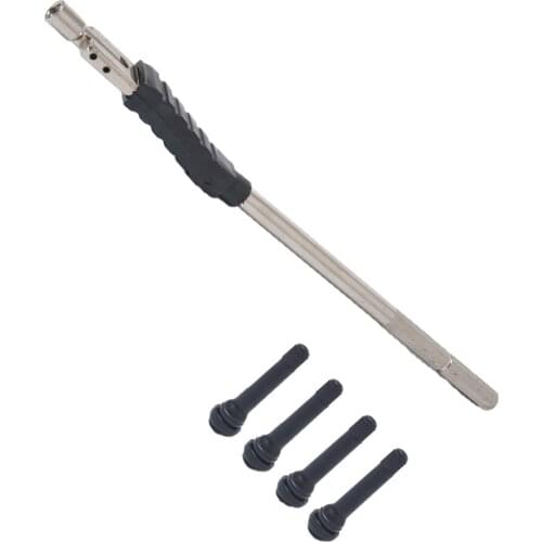 Valve Stem Installation Tool Puller Car Tire Plug W Rubber Boot + TR418 X4