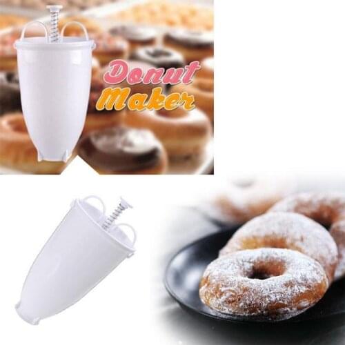 DIY Baking Tool Donut Plastic Mould Easy To Make Donut Maker Manual Waffle Dispenser Doughnut Machine Waffle Kitchen Fry Tools