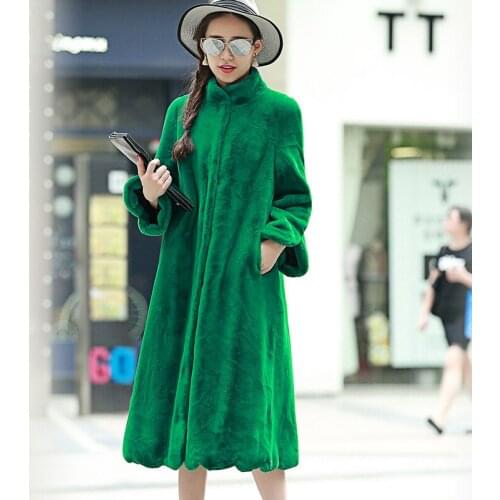 Top brand Loose Faux Winter Rex Rabbit Fur Coat N41 high quality