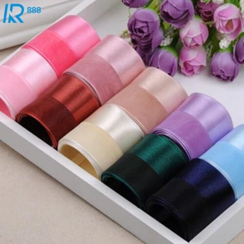 Kewgarden Handmade Tape 25mm 1" Half Satin Ribbon DIY Bowknot Accessories Packing Ribbon 12m/lot