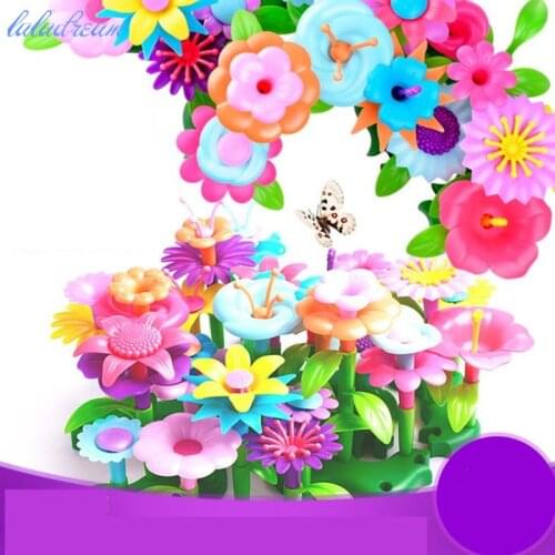 Colourful plastic Gardens of the World flower jigsaw puzzle building 3D puzzle for educational toy children birthday gift