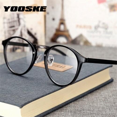 YOOSKE Retro Round Glasses Women Clear Optical Eyeglasses Frames Men Ultralight Eyewear Spectacles Frame