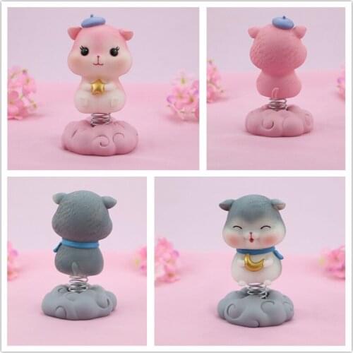 Shaking Head Rat Ornaments Car Interior Accessories Girly Heart Lucky Mouse Resin Crafts Decoration Mini Bunny Garden Ornament