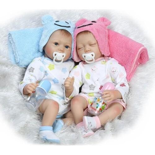 The New 55cm Brother And Sister Rebron Doll Silicon Simulation Rebirth Baby Doll For Kid Gift For Birthday Festival