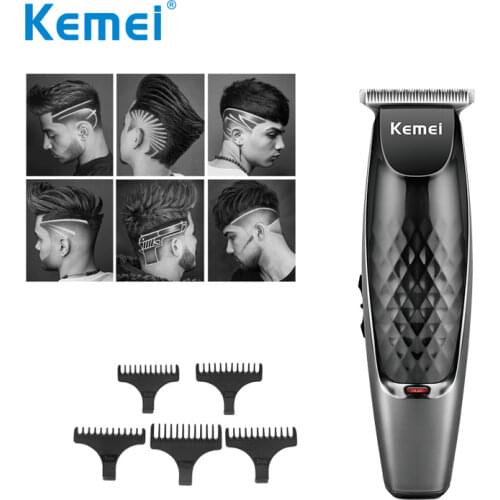 Kemei Rechargeable Hair Clipper With 5 Limit Combs USB Android Data Cable Dual Interface Haircut Machine Oil Head Trimmer 38D