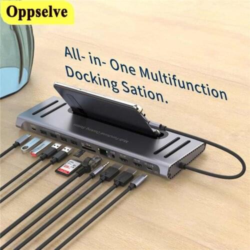 USB-C Hub Type-C to HDMI-compatible Multiport Card Reader Adapter 12 In 1 Multi-function Docking Station For PC Computer Laptop