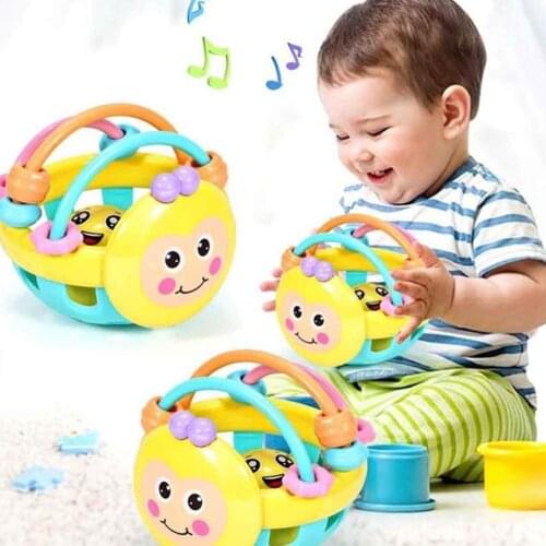 Cartoon Bee Soft Colorful Baby Rattle Ball Hand Bell Educational Teething Toy Kids Educational Toys for Children Gifts
