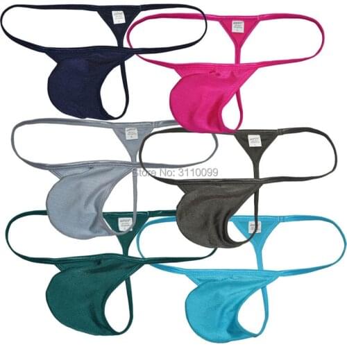 Mens Quick-dry Pure color Ventilate Smooth Soft Pouch Thongs Bikini Mens Glisten Thong mankini underwear g-strings jockstrap