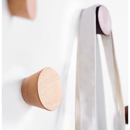 Nordic Solid Wood Creative Coat Hooks Living Room Wall-mounted Coat Hooks Strong Viscose Hooks Wall Decoration Free Nail Hooks