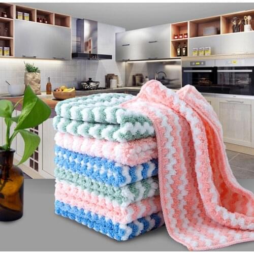 New Kitchen Cleaning Cloth Super Absorbent Microfiber Anti-grease Wiping Rags Efficient Home Washing Dish Kitchen Cleaning Towel