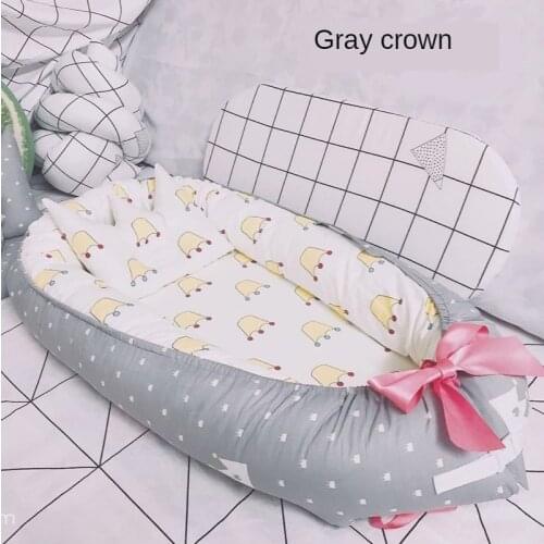 2021 New Baby Crib Bed Bionic Fully Removable Baby Pillow Travel Crib Foldable Removable and Washable Portable Safety Pressure