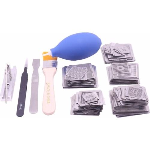 Newest 270 pcs BGA Sik Template rework directly heat stencils Full set PS3 XBOX NV Intel+Reballing station