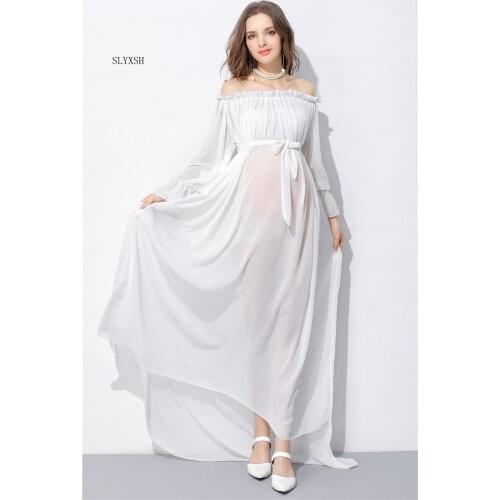 New fashion Dress Maternity Photography Props Cotton Pregnancy Clothes Maternity Dresses For pregnant Photo Shoot Clothing