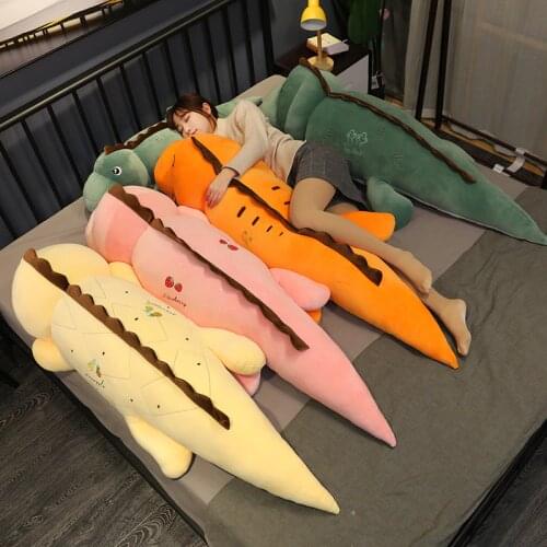 80-130cm Fruit Dinosaur Plush Sleeping Bed Pillows Soft Stuffed Kawaii Animal Toy Plush Doll for Kids Baby Cartoon Birthday Gift