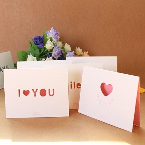 Handwritten Couple Name Gift Card Wedding Invitations Valentines Day Lover Greeting Card Heart Message Card Hollow Postcard