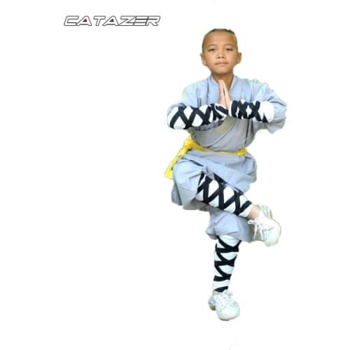 Popular Gray Cotton Shaolin Monk Robe Kung fu Uniform Wing Chun Martial arts Tai chi Suit