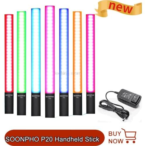 SOONPHO P20 Handheld 2500K-8500K RGB Colorful Ice Stick LED RGB Colorful Outdoor Wedding Photography Light PK YONGNUO, NANLITE
